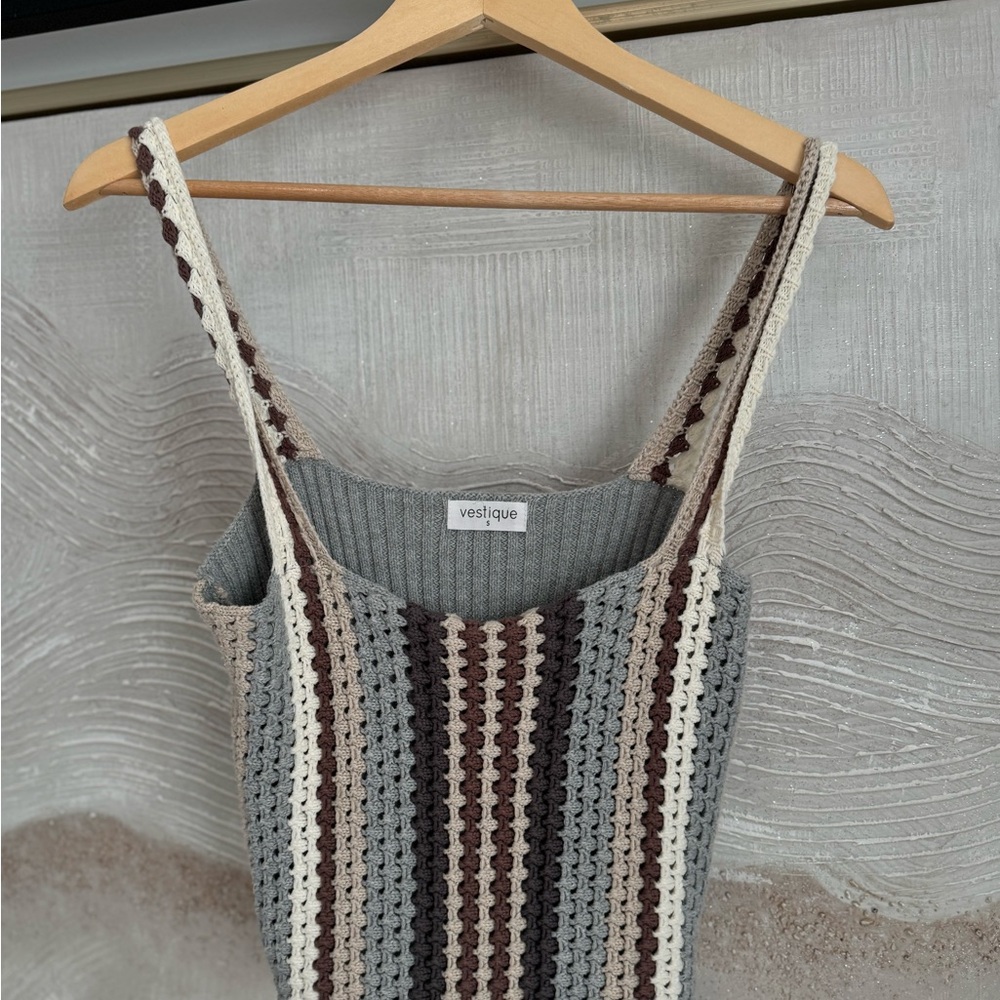 Vestique Striped Knit Tank Top